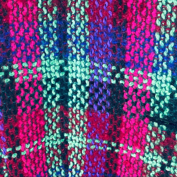 Neiman Marcus Vintage Wool Tweed Woven Purple, Pink & Green Blazer Jacket Size 8 - Picture 4 of 11
